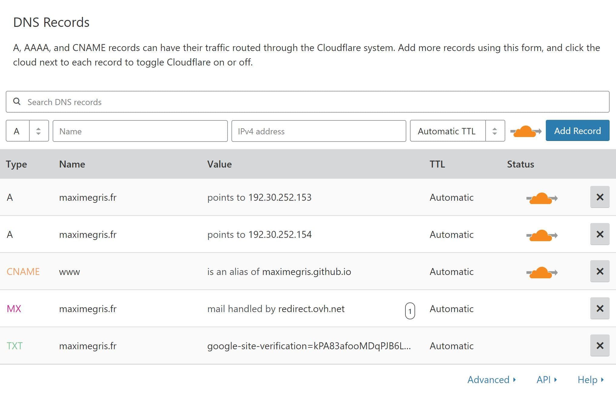 Clouflare DNS